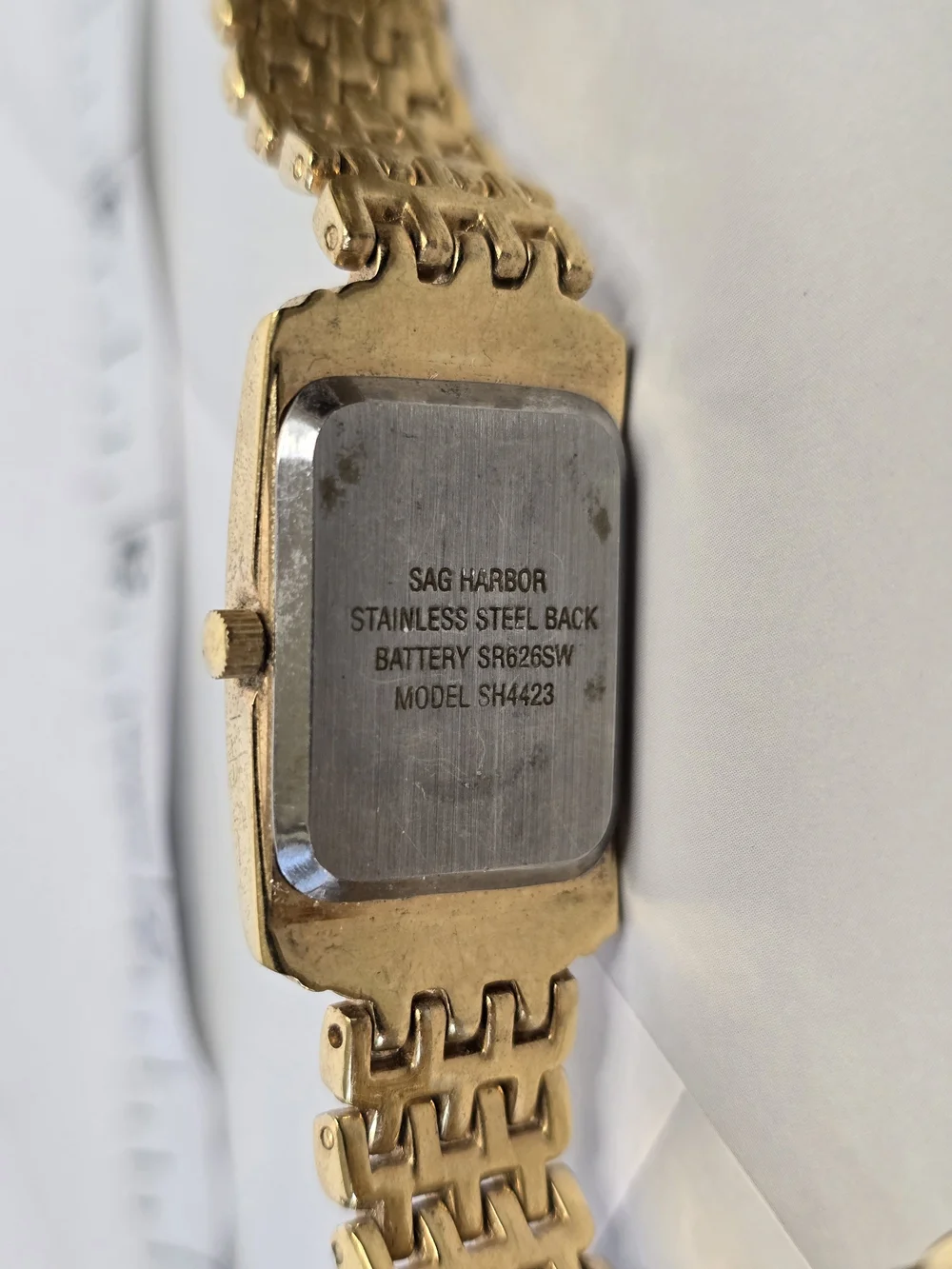 Sag Harbor Y2K Gold Tone Women's Rectangular Bracelet Watch